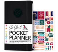 GoGirl Planner and Organizer for Women - Pocket Size Weekly Planner, Goals Journal & Agenda to Improve Time Management, Productivity & Live Happier. Undated - Start Anytime, Lasts 1 Year - Black