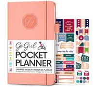 GoGirl Planner and Organizer for Women - Pocket Weekly Planner, Goals Journal & Agenda for Time Management & Productivity. Undated (Peach pink)