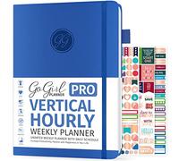 GoGirl Planner PRO Schedule, Weekly Hourly Time Blocking 18x25.5 Blue