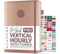 GoGirl Planner PRO Schedule, Weekly Hourly Time Blocking 18x25.5 Rose Gold
