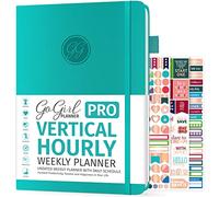 GoGirl Planner PRO Schedule, Weekly Hourly Time Blocking 18x25.5 Turquoise
