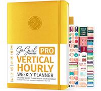 GoGirl Planner PRO Schedule, Weekly Hourly Time Blocking 18x25.5 Yellow