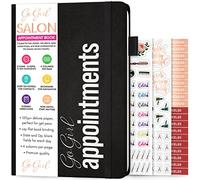 GoGirl Salon Appointment Book - Reservation Book for Beauty Salons, Spas, Hair Stylists, Estheticians - Appt Booking Planner, 18x25.5cm (Black)