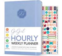 GoGirl Weekly Planner, Hourly Work and Life Planner with Time Slots, Vertical Agenda Organiser for Daily Productivity, A5 (Evergreen)