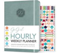 GoGirl Weekly Schedule Planner - Hourly Work & Life Planner with Time Slots - Vertical Agenda Organizer for Daily Productivity, A5 (Blue Surf)