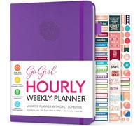 GoGirl Weekly Schedule Planner - Hourly Work & Life Planner with Time Slots - Vertical Agenda Organizer for Daily Productivity, A5 (Purple)