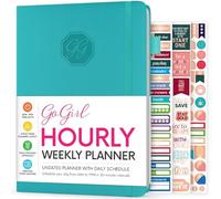 GoGirl Weekly Schedule Planner - Hourly Work & Life Planner with Time Slots - Vertical Agenda Organizer for Daily Productivity, A5 (Turquoise)