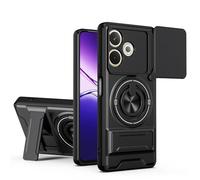 GOGME Case for OPPO A5 Pro 5G, Cover with 2-in-1 Ring Stand & Magnetic, Shell with Sliding Camera Protector, Bumper Soft TPU & Hard PC, Full Body Protection - Black