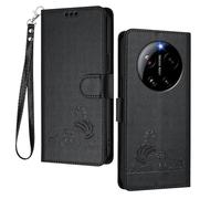 GOGME Case for Xiaomi Mi 17 Ultra - Shockproof Cover Cute Cat Embossed Leather Wallet with Card Slots/Cash Pocket/RFID Blocking/Stand Function, Brown