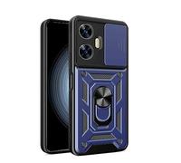GOGME Case for Xiaomi Redmi 15C 4G, TPU Liner + PC Hybrid Cover, Shockproof Anti-Scratch Case with Ring Holder and Sliding Camera Cover. Blue
