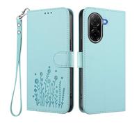 GOGME Case for Xiaomi Redmi A5 4G / Poco C71 4G, Elegant Floral Leather Cover with TPU Bumper, Shockproof Stand Shell & Wallet Design - Light Green