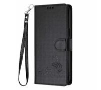 GOGME Case for ZTE Blade A76 5G - Shockproof Cover Cute Cat Embossed Leather Wallet with Card Slots/Cash Pocket/RFID Blocking/Stand Function, Brown