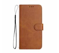 GOGME Classic Design Wallet Cover for Realme C21Y / C25Y, RFID Blocking Magnetic Closure, Shockproof Shell, Flip Bumper Stand Case - Brown