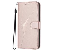 GOGME Leather Case for OnePLus Nord 2T 5G - Wallet Case, Magnetic Clasp Cover with Mulit-Angle Stand & Full Body Protection Shellp - Rose Gold