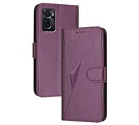 GOGME Leather Case for OPPO A36 / A76 / Realme 9i - Wallet Case, Magnetic Clasp Cover with Mulit-Angle Stand & Full Body Protection Shellp - Dark Purple