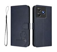 GOGME Panda Design Leather Case for Blackview Wave 8/Blackview Wave 8C with Card Slots, RFID Blocking Cover, Multi-Angle Stand & Full Protection Shell - Blue