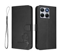 GOGME Panda Design Leather Case for Motorola Edge 70 Fusion with Card Slots, RFID Blocking Cover, Multi-Angle Stand & Full Protection Shell - Black