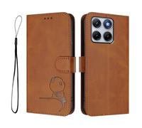 GOGME Panda Design Leather Case for Motorola Edge 70 Fusion with Card Slots, RFID Blocking Cover, Multi-Angle Stand & Full Protection Shell - Brown