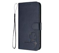 GOGME Panda Design Leather Case for Realme GT 6 / Realme GT 6T with Card Slots, RFID Blocking Cover, Multi-Angle Stand & Full Protection Shell - Blue
