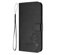 GOGME Panda Design Leather Case for Realme GT 6 / Realme GT 6T with Card Slots, RFID Blocking Cover, Multi-Angle Stand & Full Protection Shell - Black