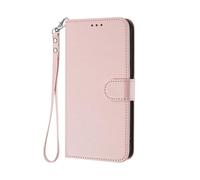 GOGME Premium Leather Case for Doogee Note 56 with Card Slots, Magnetic Closure Wallet Cover with Kickstand & Hand Strap - Pink