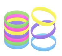 GOGO 10 PCS Glow-In-The-Dark Silicone Wristbands for Big Game, Rubber Bracelets, Party Favors