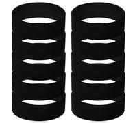 GOGO 10 PCS Wide Silicone Wristbands, Black Rubber Bracelets
