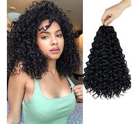 GoGo Curl Crochet Hair 14 Inch 8 Packs Ocean Deep Wave Crochet Braids Hair Extensions Synthetic Curly Crochet Hair Extensions for Black Women（1B）