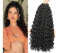 Gogo Curl Crochet Hair 18 Inch 9 Packs Ocean Wave Curly Crochet Hair for Black Women Pre-Looped Deep Wave Water Curly Braiding Extensions (1B#, 18 Inch(9 Packs))