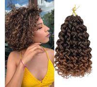 GoGo Curl Crochet Hair 8 Inch 8 Packs Ocean Deep Wave Crochet Braids Hair Extensions Synthetic Curly Crochet Hair Extensions for Black Women（1B/30）