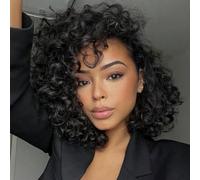 GoGo Curl Crochet Hair 8 Inch 8 Packs Ocean Deep Wave Crochet Braids Hair Extensions Synthetic Curly Crochet Hair Extensions for Black Women(1B)