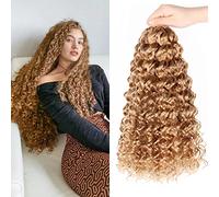 GOGO Curly Crochet Hair 14 Inch 7 Packs Curly Crochet Hair for Black Women Deep Wave Crochet Hair Beach Curly Synthetic Curly Hair Extensions (14 inch, 7 Packs, 27#)