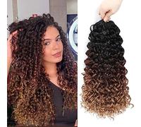 GOGO Curly Crochet Hair 14 Inch 7 Packs Curly Crochet Hair for Black Women Deep Wave Crochet Hair Beach Curls Synthetic Braiding Hair Extensions (14 inch, 7 Packs 1B/30/27)