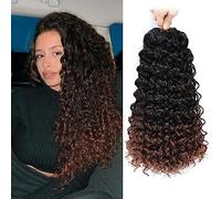 GOGO Curly Crochet Hair 14 Inch 7 Packs Curly Crochet Hair for Black Women Deep Wave Crochet Hair Beach Curls Synthetic Braiding Hair Extensions (14 inch, 7 Packs, 1b/4/30)