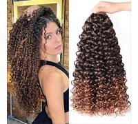 GOGO Curly Crochet Hair 14 Inch 7 Packs Curly Hair Crochet Hair for Women Deep Wave Beach Curls Synthetic Curly Hair Extensions (14 Inch 7 Packs, 1B/30)