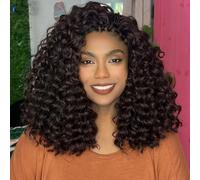 GOGO Curly Crochet Hair for Black Women 10 Inch Deep Ocean Wave Beach Curl Crochet Braids Synthetic Bohemian Braiding Hair 10 Inch #4 7 Packs