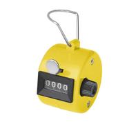 GOGO Handheld Tally Counter, Plastic 4 Digit Palm Clicker, Manual Mechanical Counter for Sport Events, Knitting - Yellow