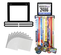GOGO Medal Hanger and Running Bib Holder Display, Metal Race Medals Rack Wall Mounted Hanging Stands-9x11 Inch