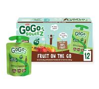 GoGo squeeZ Fruit on the Go, Apple Cinnamon, 3.2 oz (Pack of 12), Unsweetened Fruit Snacks for Kids, Gluten Free, Nut Free and Dairy Free, Recloseable Cap, BPA Free Pouches