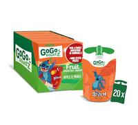 GoGo squeeZ Fruit Smoothie Snack, Apple Mango, 100% Real Fruit Blend, 20 x 90g Pouches, Snack for Kids & Adults, Gluten-Free, Vegan, No Added Sugar, School Lunchbox Friendly, On-the-Go Snacking