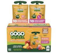 GoGo squeeZ Fruit & veggieZ Applesauce and Puree Variety Pack, Pedal Peach