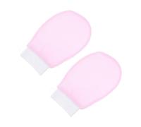 Gogogmee 1 Pair Exfoliating Bath Gloves for Gentle Scrubbing and Smooth Skin Comfortable and Skin Friendly Pink Body Scrub Mitts for Spa and Shower Use