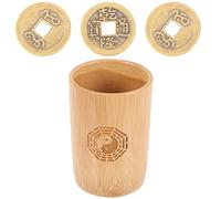Gogogmee 1 Set Buddhist Divination Game Mini Bamboo Divination Tube with Copper Coins for Fortune Telling Feng Shui and Spiritual Use Compact and Safe Prop for Fun Learning