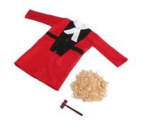 Gogogmee 1 Set Judge Costume with Authentic Wig for Role Play Stage Performance Themed Parties Funny Judge Outfit with Gavel for Creative Dress Up