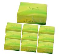 Gogogmee 10 Packs Natural Bamboo Pulp Paper Napkins, Outdoor Travel Extraction Type Tissues, Light Yellow Practical Home and Hotel Accessories