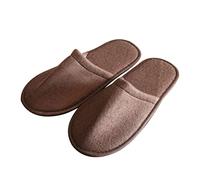 Gogogmee 10 Pairs Disposable Large Coffee Hotel Slippers Non-skid Cloth Indoor Summer Footwear for Men and Guests Lightweight Breathable Protection