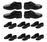 Gogogmee 10 Pairs Miniature Doll Dress Up Shoes for Scale Male Dolls Elegant Prince Style Plastic Dollhouse Accessories Easy to Wear Collectible Micro Landscape Ornaments