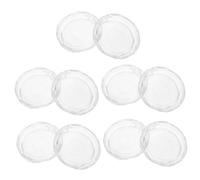 Gogogmee 10 Pcs Round Eyelash Case Holder Acrylic Plastic Lash Trays for Eyelash Storage and Travel Packing Transparent Lash Containers for Makeup Artists and Personal Use