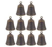 Gogogmee 10 Pcs Vintage Brass Bell Pendants for DIY Keychains Bag Charms Lightweight Wind Chime Accessories with Fine Craftsmanship and Delicate Details