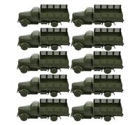 Gogogmee 10-Piece Truck Model Toy Set for Boys and Girls Realistic Military Vehicle Simulation for Sand Table Play and Decor